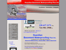 Tablet Screenshot of guardianbasementwaterproofinginc.com